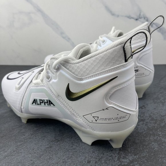 Nike Football Cleats Size 10.5 Mens Alpha Menace Pro 3 White Black For Agility - Picture 3 of 12
